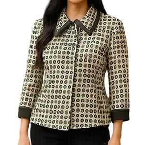 Vera Cristina Jacket Womens Small Circle Pattern Full Zip